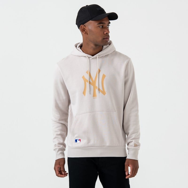 Cream New Era New York Yankees Logo Pullover Hoodie | RYHK09834