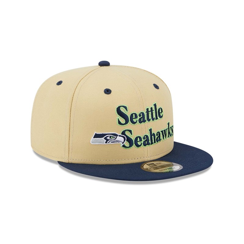 Cream New Era Seattle Seahawks NFL Retro Cap 9fifty | OKJC01436