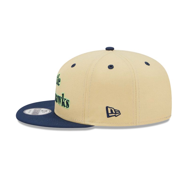 Cream New Era Seattle Seahawks NFL Retro Cap 9fifty | OKJC01436