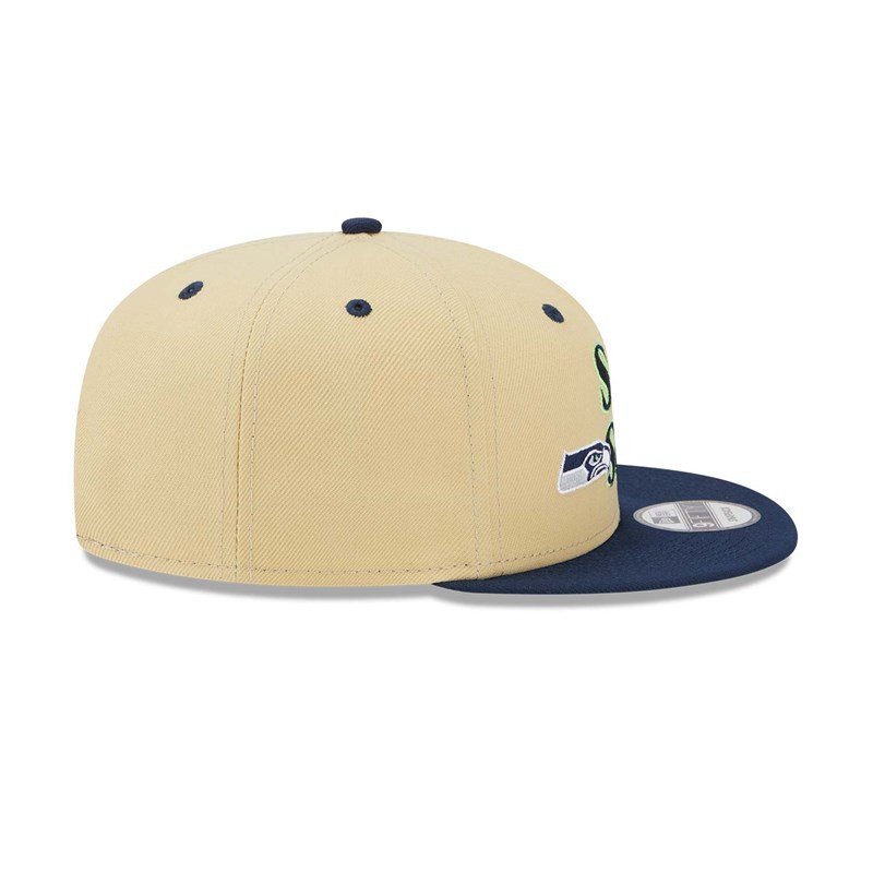 Cream New Era Seattle Seahawks NFL Retro Cap 9fifty | OKJC01436