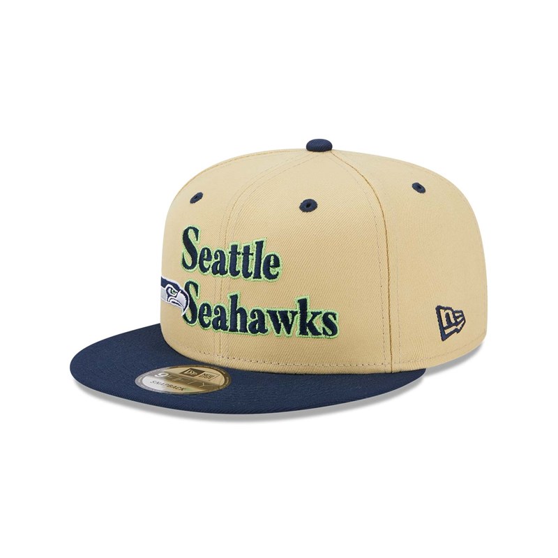 Cream New Era Seattle Seahawks NFL Retro Cap 9fifty | OKJC01436