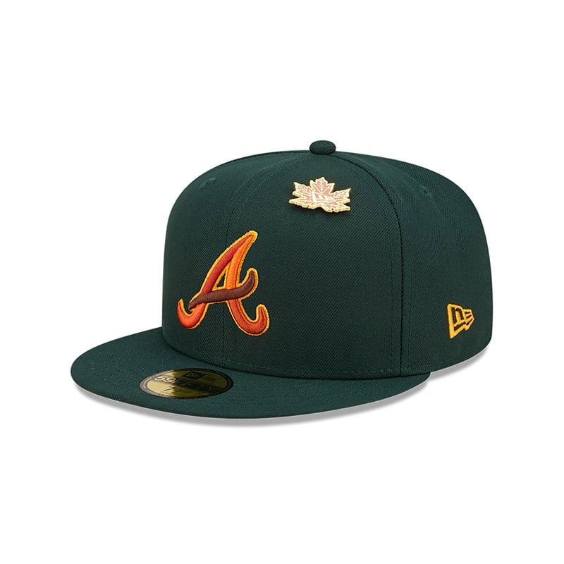 Green New Era Atlanta Braves Leafy Fitted Cap 59fifty | LDQF64718