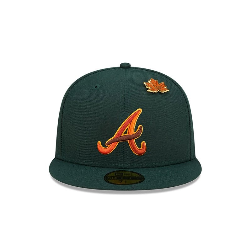 Green New Era Atlanta Braves Leafy Fitted Cap 59fifty | LDQF64718