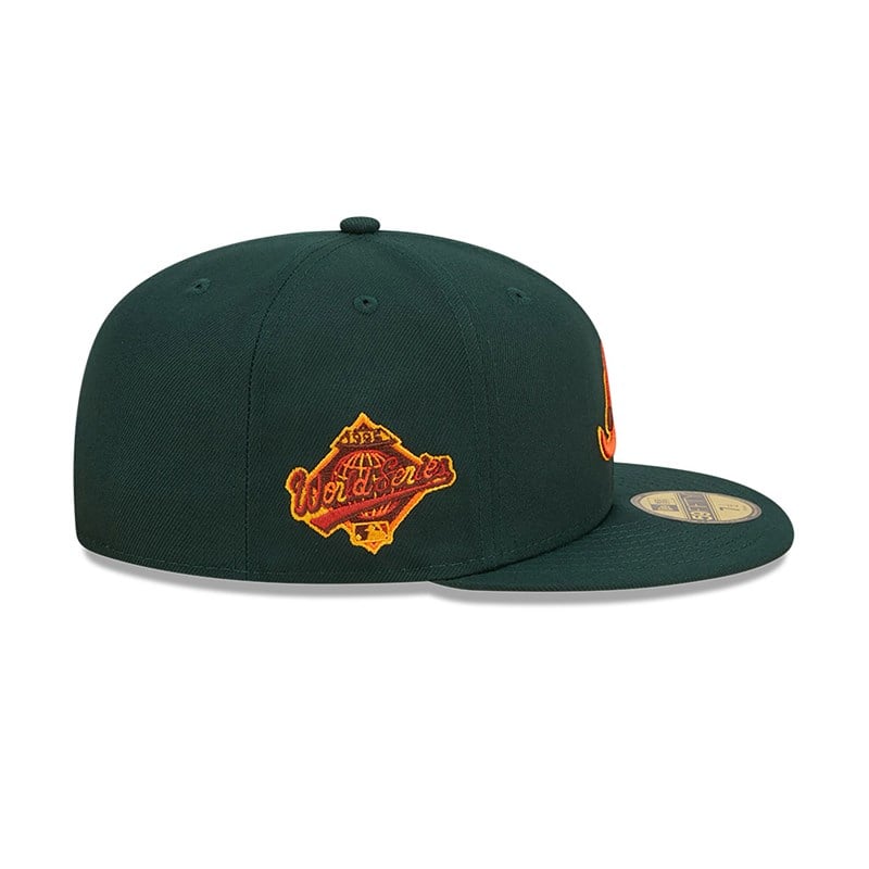 Green New Era Atlanta Braves Leafy Fitted Cap 59fifty | LDQF64718