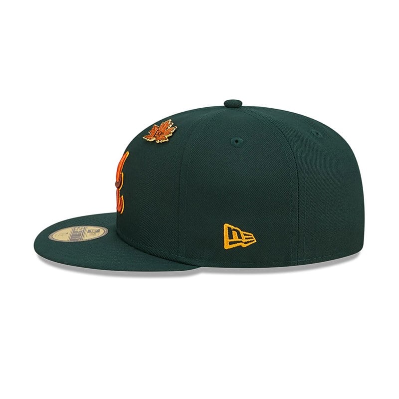 Green New Era Atlanta Braves Leafy Fitted Cap 59fifty | LDQF64718