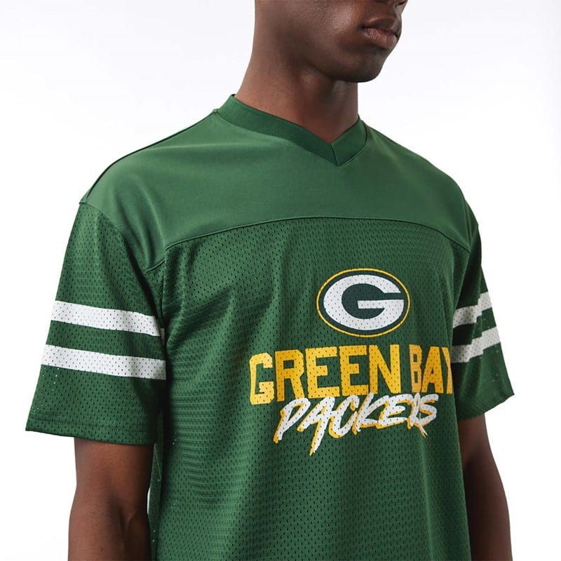 Green New Era Bay Packers NFL Script Jersey T-Shirt | WZMG34129