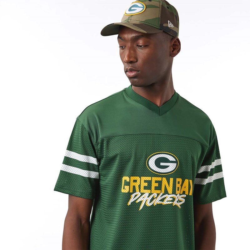 Green New Era Bay Packers NFL Script Jersey T-Shirt | WZMG34129