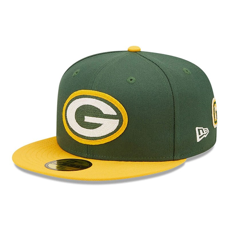 Green New Era Bay Packers Ne Letterman Fitted Cap 59fifty | IRGM45718