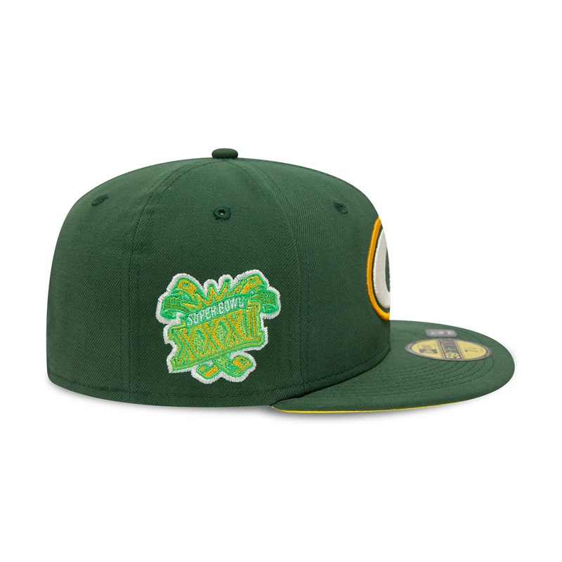 Green New Era Bay Packers Pop Fitted Cap 59fifty | CSNO24308