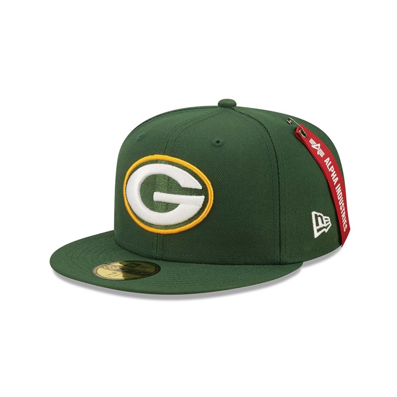 Green New Era Bay Packers X Alpha Industries Fitted Cap 59fifty | BLNT65280