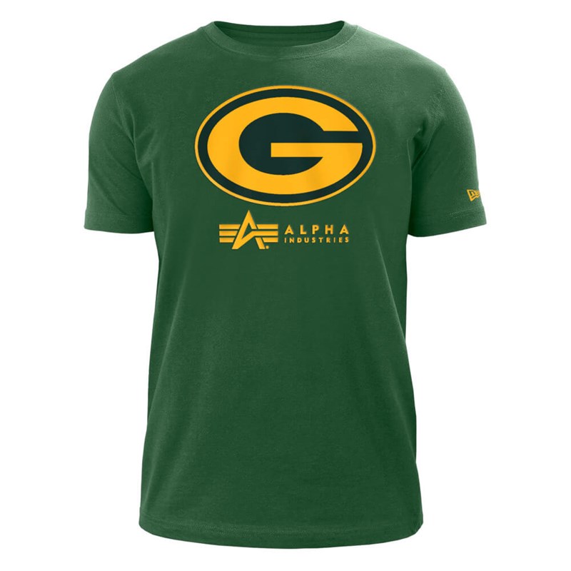 Green New Era Bay Packers X Alpha Industries T-Shirt | CIHE65948