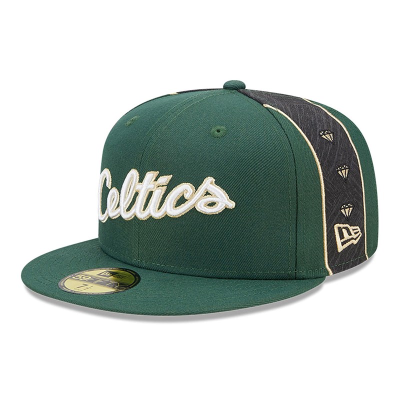 Green New Era Boston Celtics Authentics City Edition Fitted Cap 59fifty | HPWT38207