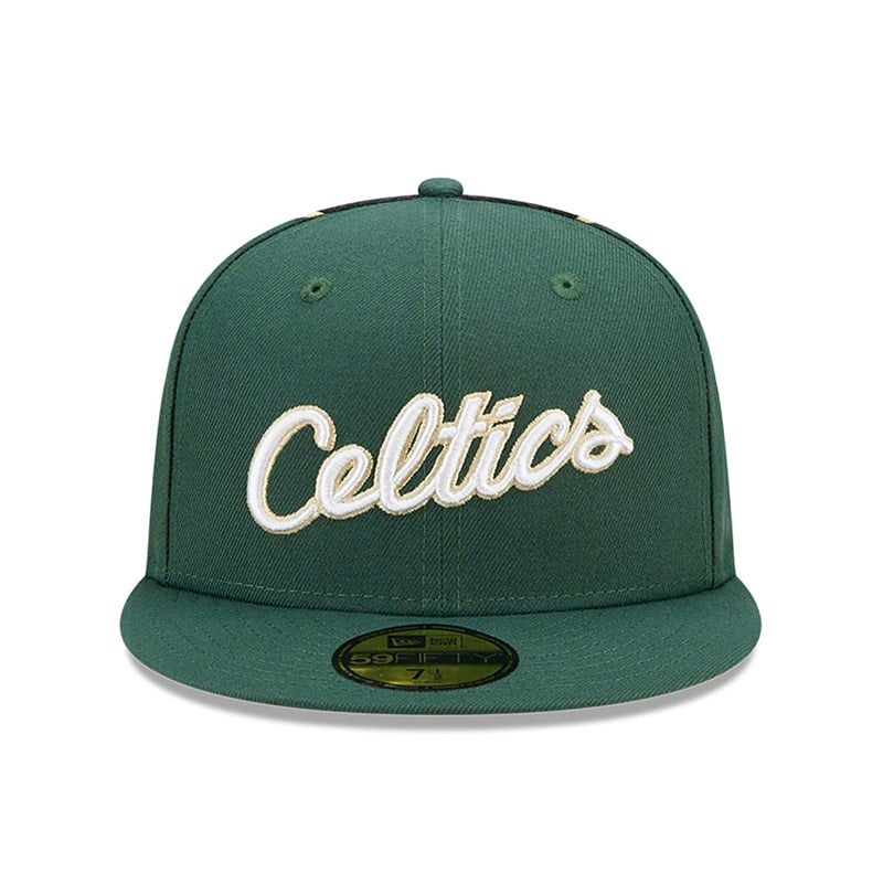 Green New Era Boston Celtics Authentics City Edition Fitted Cap 59fifty | HPWT38207