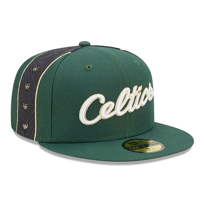 Green New Era Boston Celtics Authentics City Edition Fitted Cap 59fifty | HPWT38207