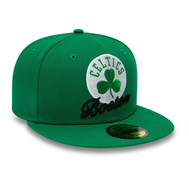 Green New Era Boston Celtics Dual Logo Fitted Cap 59fifty | MBDE83295