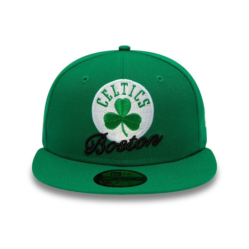 Green New Era Boston Celtics Dual Logo Fitted Cap 59fifty | MBDE83295