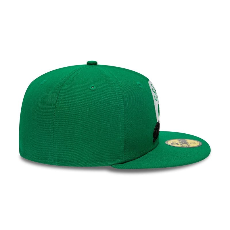 Green New Era Boston Celtics Dual Logo Fitted Cap 59fifty | MBDE83295