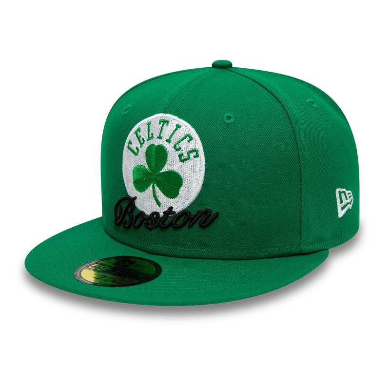 Green New Era Boston Celtics Dual Logo Fitted Cap 59fifty | MBDE83295