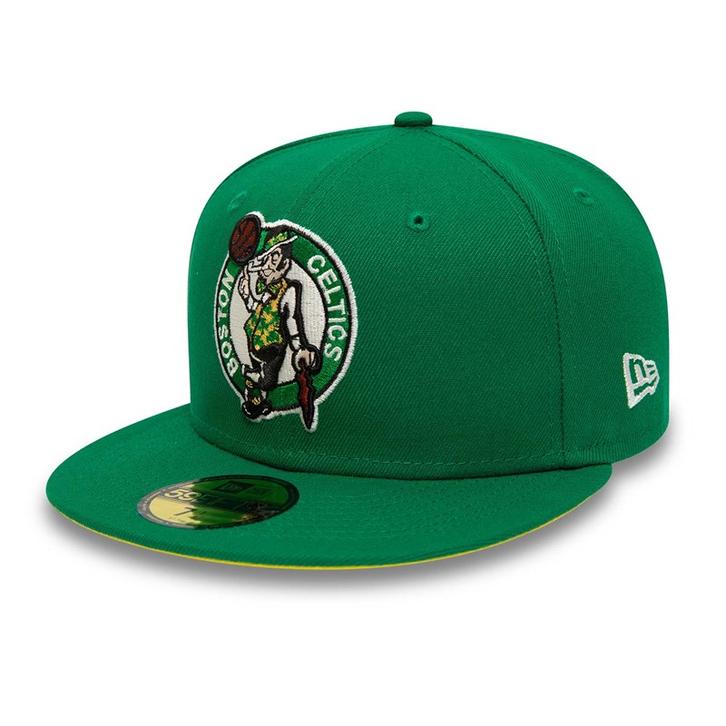 Green New Era Boston Celtics Pop Fitted Cap 59fifty | FQLZ21694