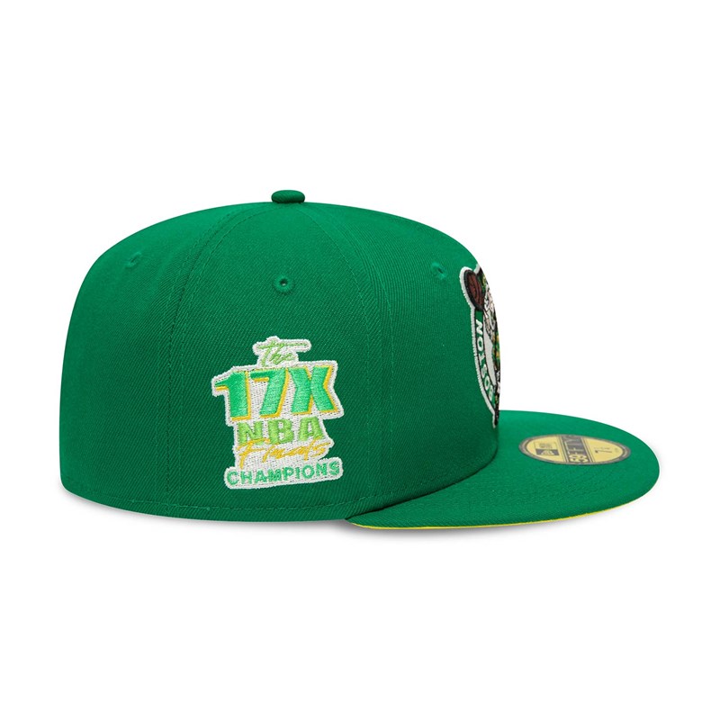 Green New Era Boston Celtics Pop Fitted Cap 59fifty | FQLZ21694