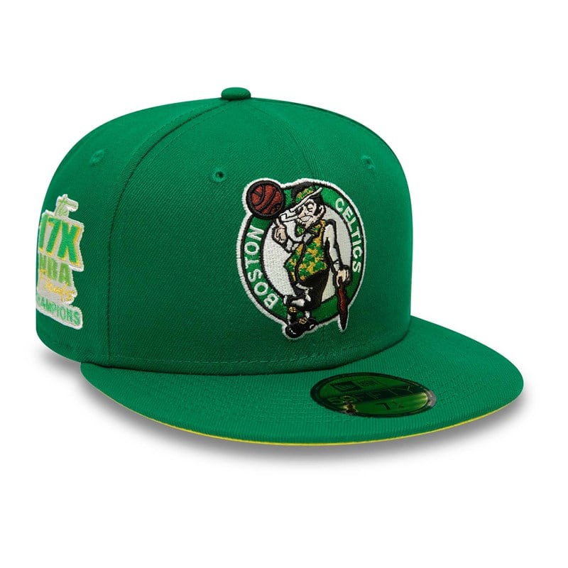 Green New Era Boston Celtics Pop Fitted Cap 59fifty | FQLZ21694