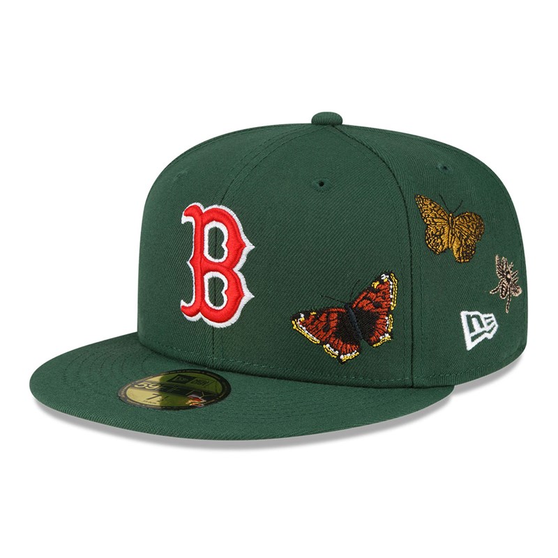 Green New Era Boston Sox Felt X MLB Fitted Cap 59fifty | YMJI35428