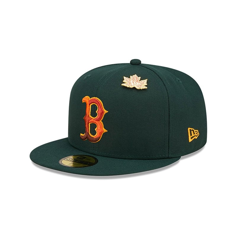 Green New Era Boston Sox Leafy Fitted Cap 59fifty | AMFH71524