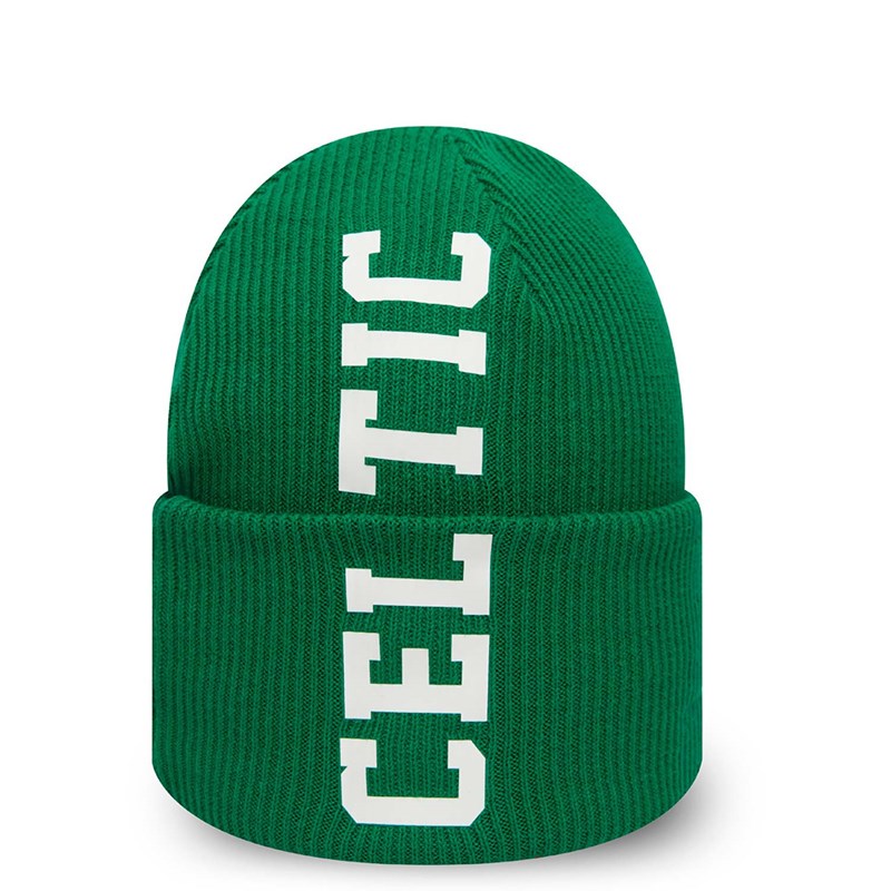 Green New Era Celtic Fc Vertical Wordmark Cuff Knit | MUTC57916