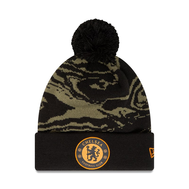 Green New Era Chelsea Fc All Over Print Medium Cuff Beanie Hat Knit | NGZS37824