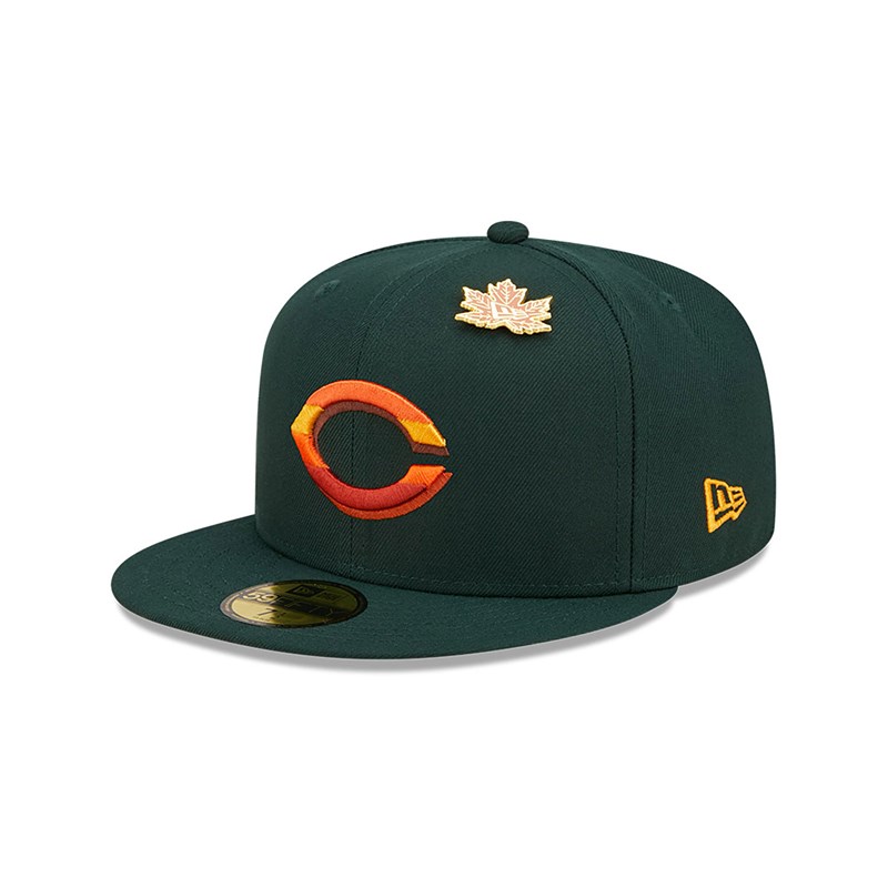 Green New Era Cincinnati Reds Leafy Fitted Cap 59fifty | MSDF51893