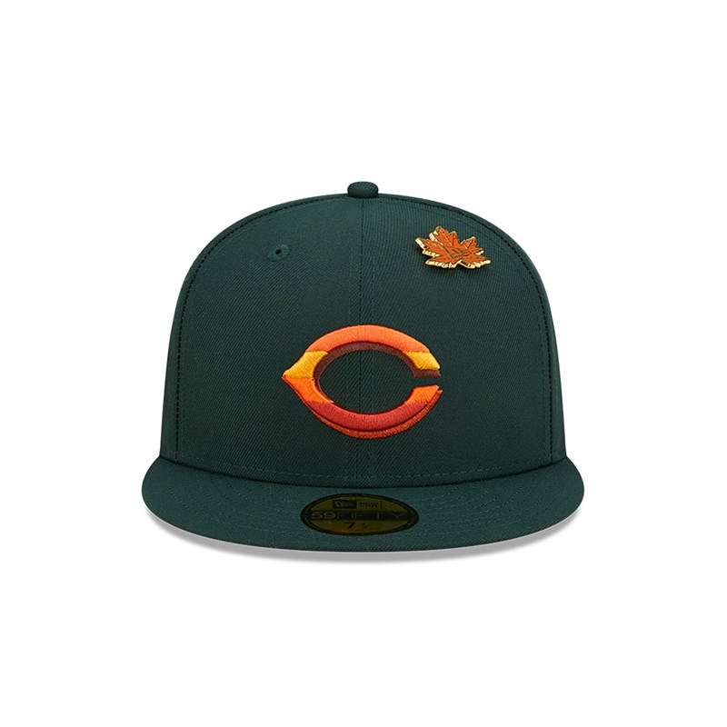 Green New Era Cincinnati Reds Leafy Fitted Cap 59fifty | MSDF51893