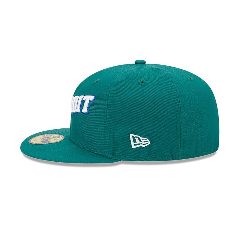 Green New Era Detroit Pistons Authentics City Fitted Cap 59fifty | MLGA94358