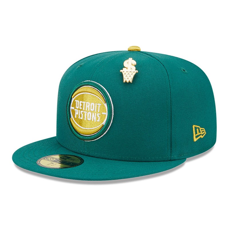 Green New Era Detroit Pistons Max Bet Fitted Cap 59fifty | BOLM68279