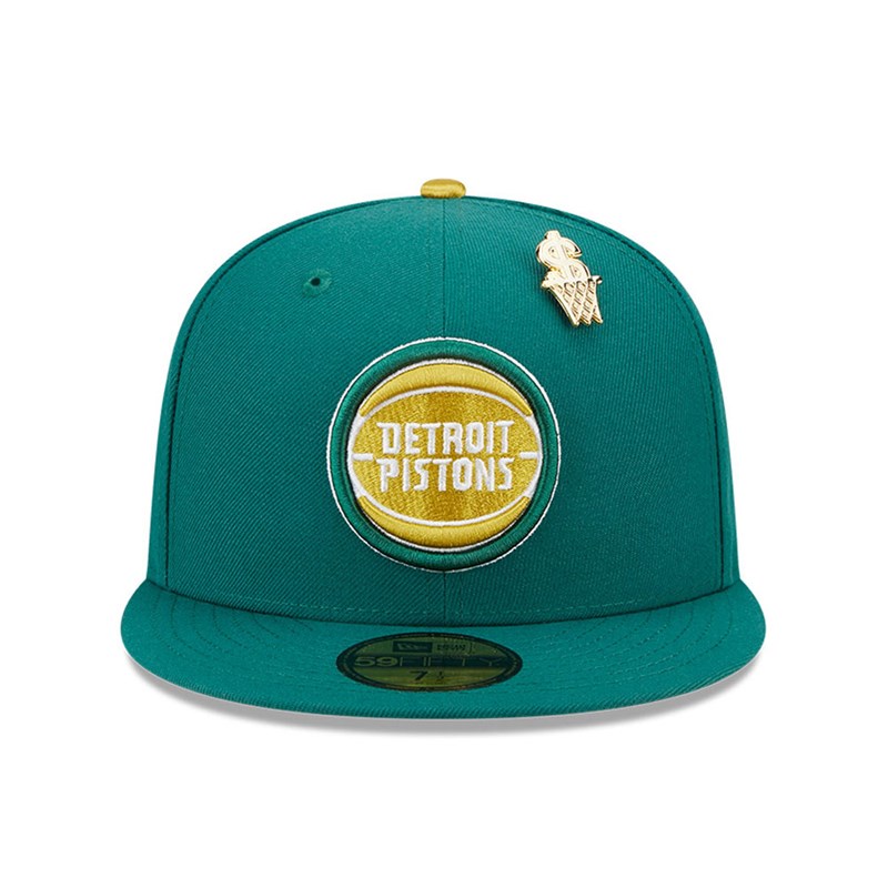 Green New Era Detroit Pistons Max Bet Fitted Cap 59fifty | BOLM68279