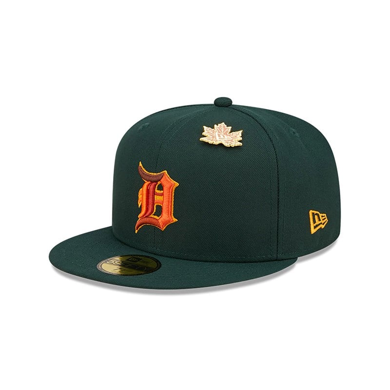 Green New Era Detroit Tigers Leafy Fitted Cap 59fifty | PVFL38104