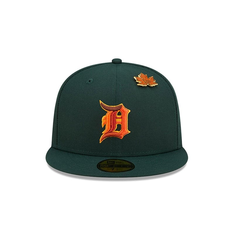 Green New Era Detroit Tigers Leafy Fitted Cap 59fifty | PVFL38104