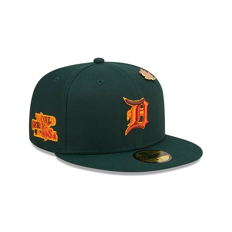 Green New Era Detroit Tigers Leafy Fitted Cap 59fifty | PVFL38104