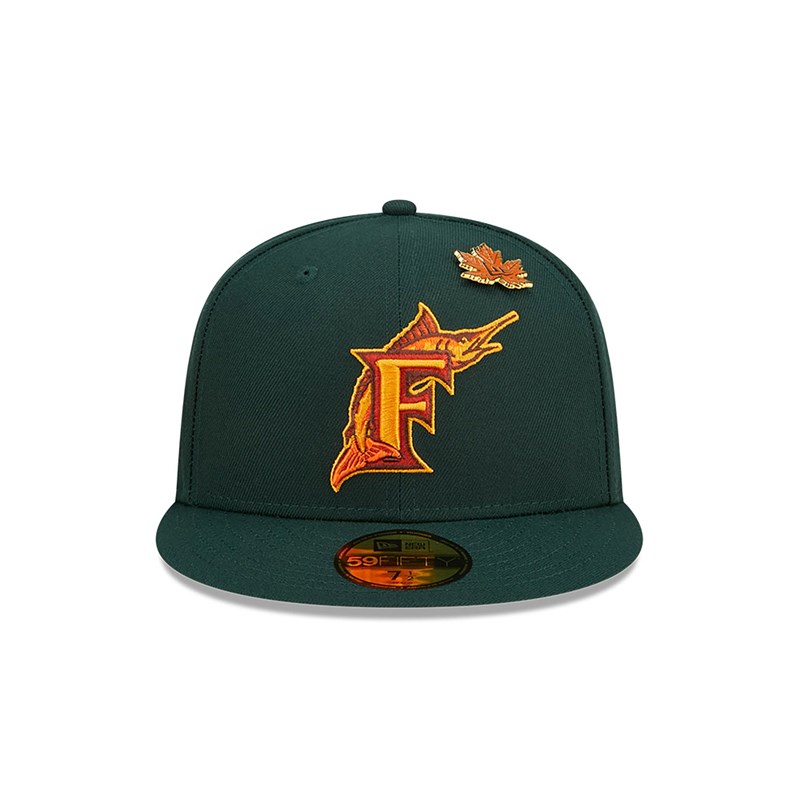 Green New Era Florida Marlins Leafy Fitted Cap 59fifty | CLEK27406