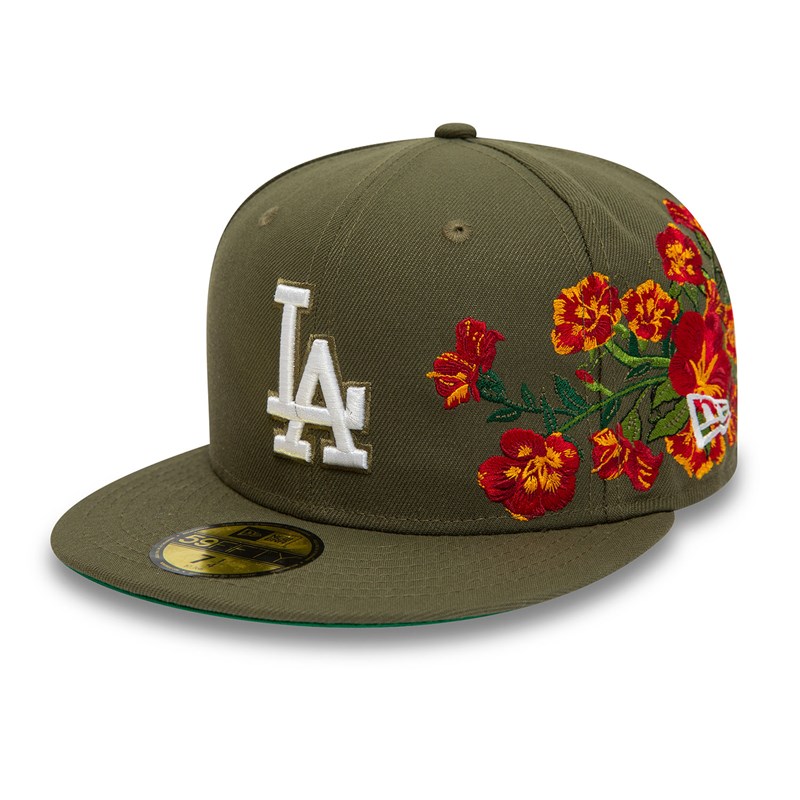 Green New Era La Dodgers MLB Floral Fitted Cap 59fifty | HNPC61259