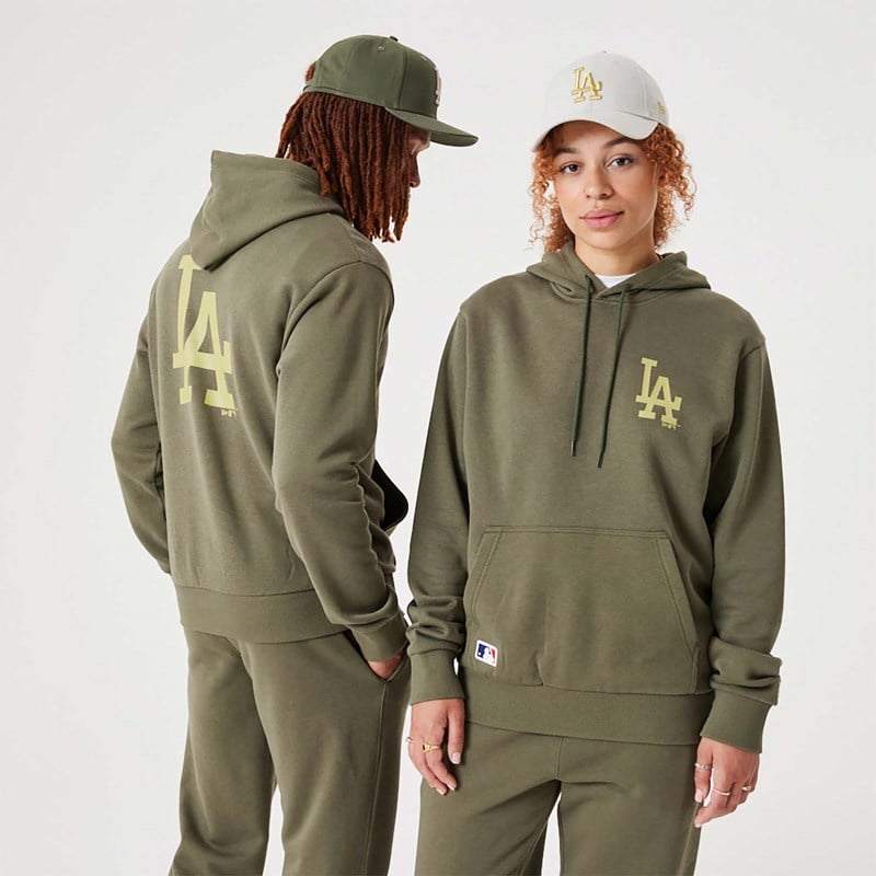 Green New Era La Dodgers MLB League Essential Medium Pullover Hoodie | DOXE98204