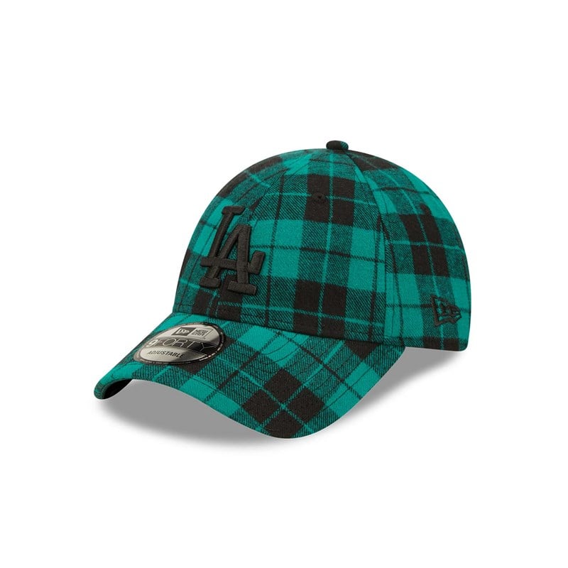 Green New Era La Dodgers Plaid Adjustable Cap 9forty | UEIN49781