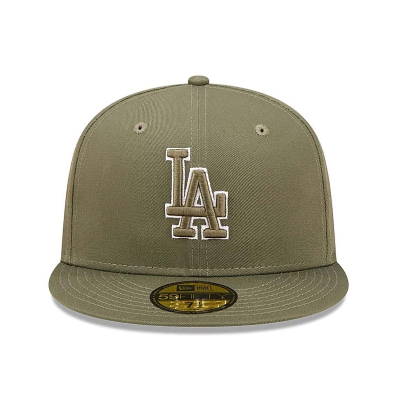 Green New Era La Dodgers Team Outline Medium Fitted Cap 59fifty | DCOG63218