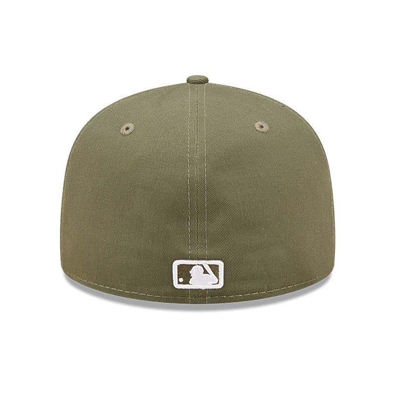 Green New Era La Dodgers Team Outline Medium Fitted Cap 59fifty | DCOG63218