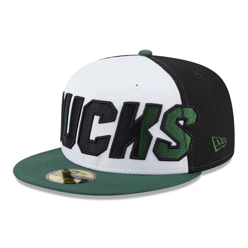 Green New Era Milwaukee Bucks NBA Back Half Fitted Cap 59fifty | MBWR29786