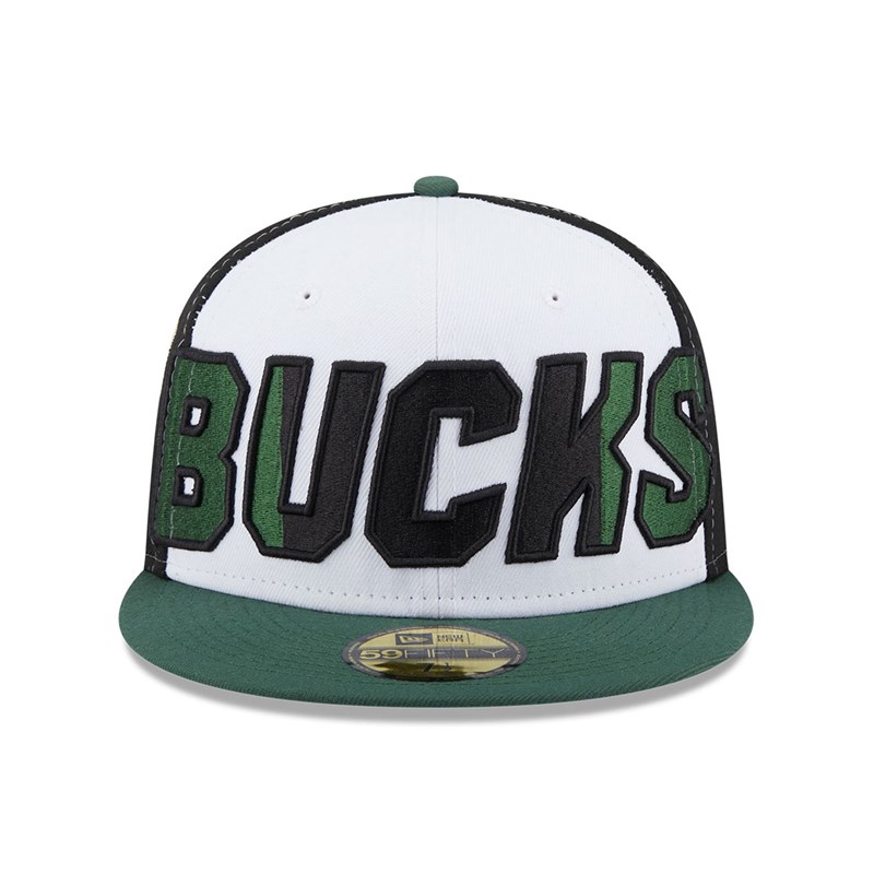 Green New Era Milwaukee Bucks NBA Back Half Fitted Cap 59fifty | MBWR29786