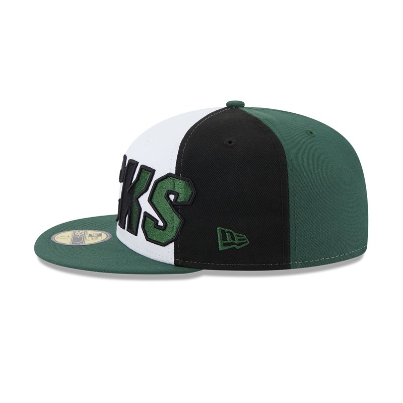 Green New Era Milwaukee Bucks NBA Back Half Fitted Cap 59fifty | MBWR29786