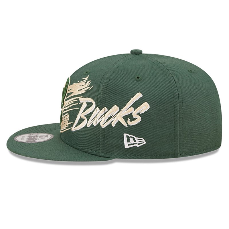 Green New Era Milwaukee Bucks NBA Sweep Cap 9fifty | CHSA43025