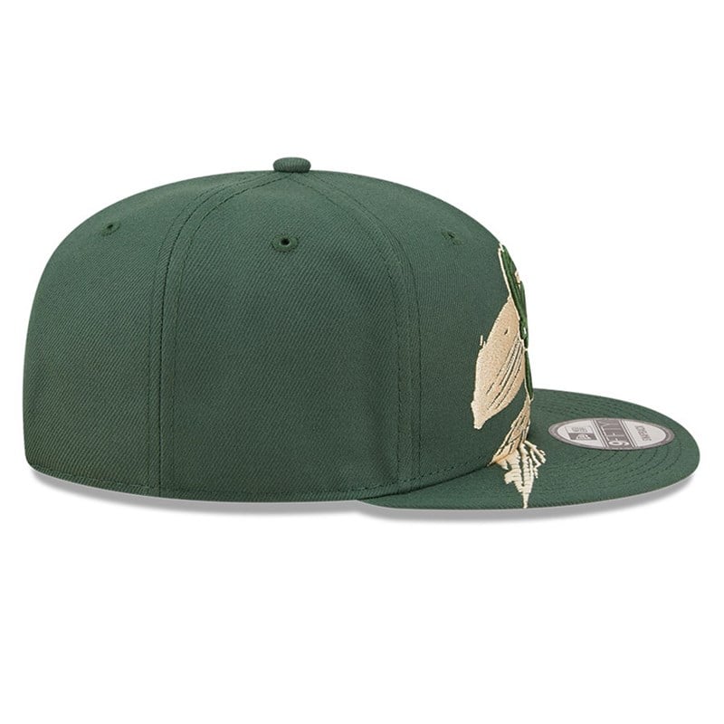 Green New Era Milwaukee Bucks NBA Sweep Cap 9fifty | CHSA43025