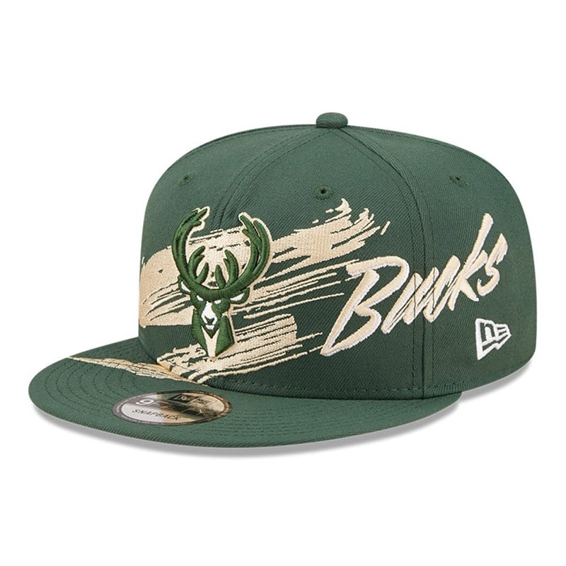 Green New Era Milwaukee Bucks NBA Sweep Cap 9fifty | CHSA43025