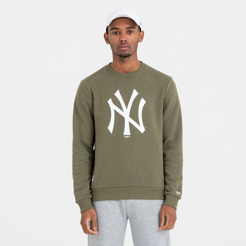 Green New Era New York Yankees Team Logo Crew Neck Sweatshirt | GKEI83296